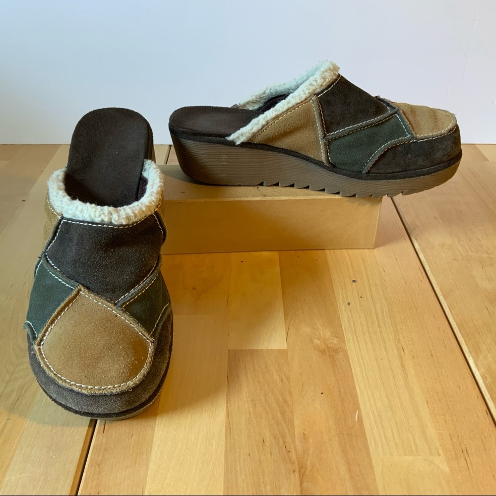 Leather Sherpa Clogs